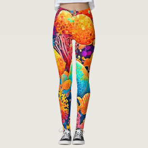 Colourful Coral Reef Artwork Leggings