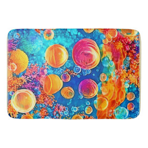 Colourful Coral Reef Bubbles Bath Mat