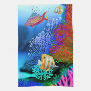 Colourful Coral Reef Fish Kitchen Towels