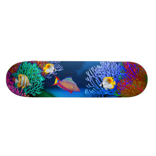 Colourful Coral Reef Fish Skateboard