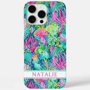 Colourful Coral Reef Monogrammed iPhone 16 Pro Max Case