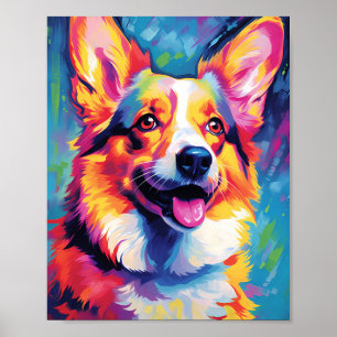 Colourful Corgi Poster
