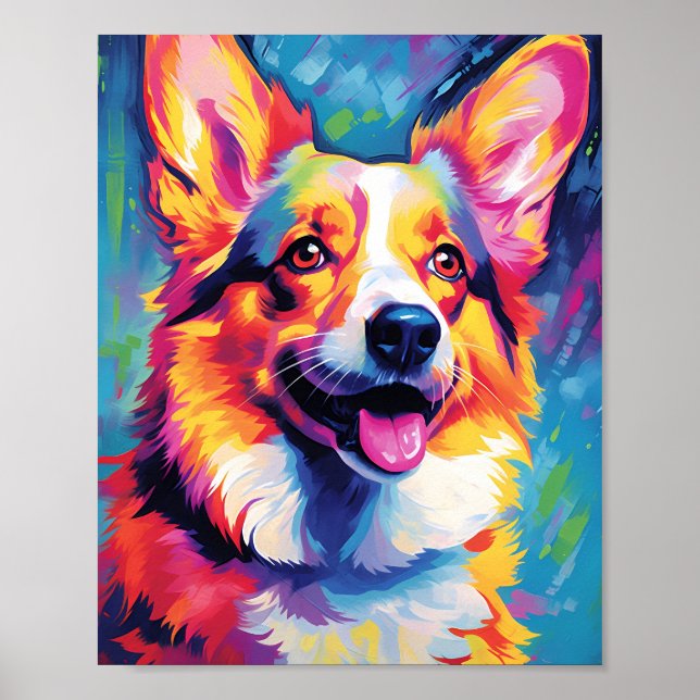 Colourful Corgi Poster (Front)