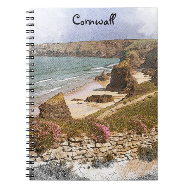 Colourful Cornwall England Coastal Scenery Notebook (Front)