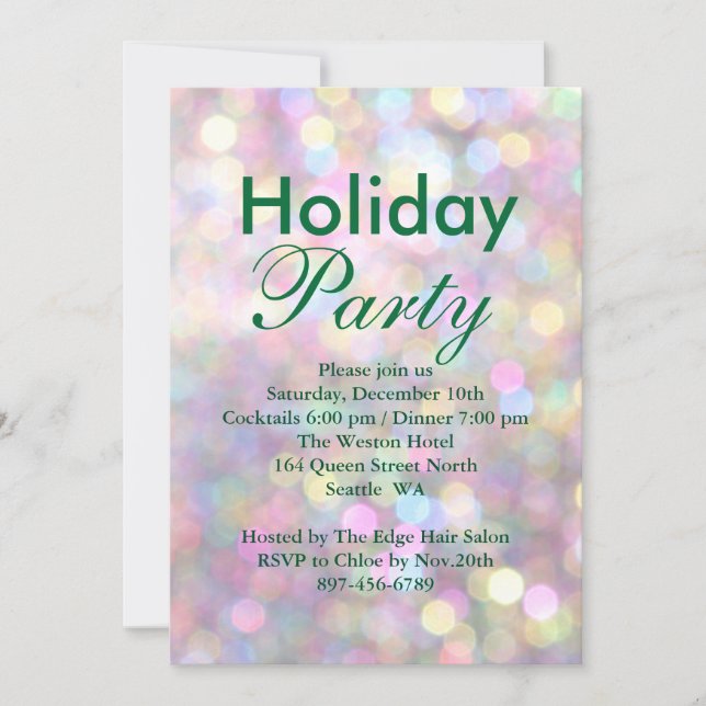 Colourful Corporate Holiday Party Invitation (Front)