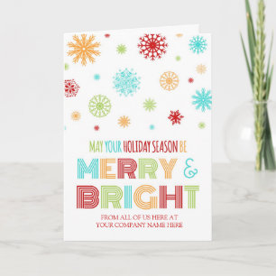 Colourful Corporate Merry & Bright Christmas Card