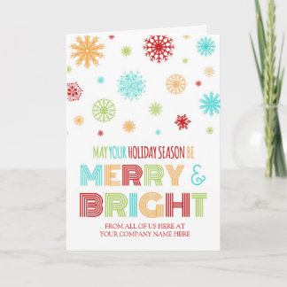 Colourful Corporate Merry & Bright Christmas Card