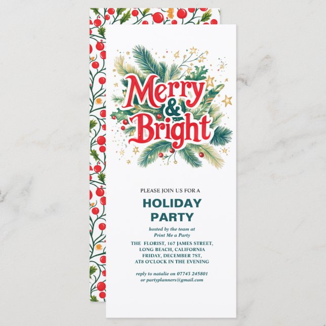 Colourful Corporate Merry & Bright Christmas Party (Front/Back)