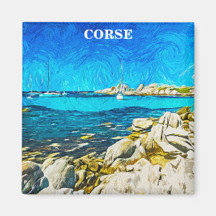 Colourful Corsica Corse Illustration Painting Magnet