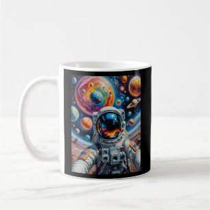 Colourful Cosmic Astronaut Selfie T Shirt Coffee Mug