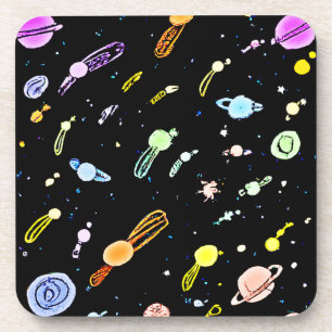 Colourful Cosmic Celestial Splendour Pattern Coaster
