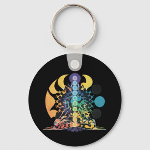 Colourful Cosmic Chakra Meditation Spiritual Energ Key Ring