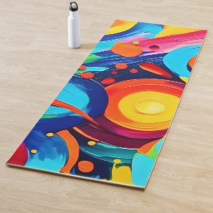 Colourful Cosmic Chaos Painting Yoga Mat