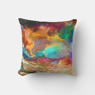 Colourful Cosmic Galaxy Cushion