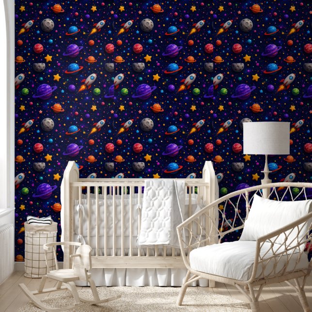 Colourful cosmic galaxy space pattern wallpaper vi (Kids)