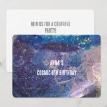 ​Colourful Cosmic Galaxy Watercolor Birthday 