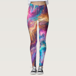 Colourful Cosmic Nebula Galaxy Art Leggings