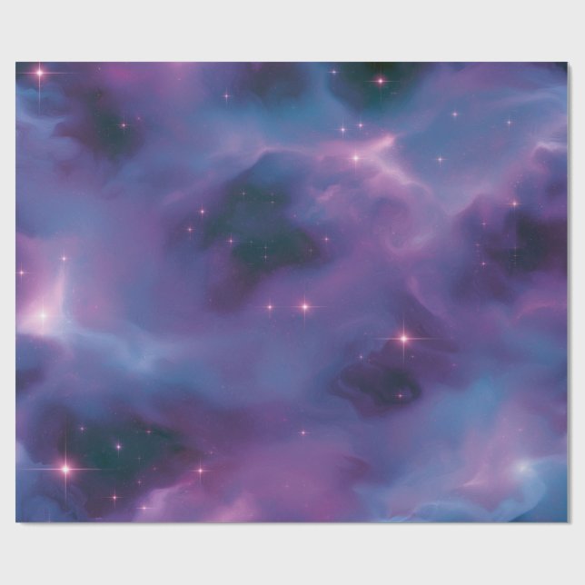 Colourful Cosmic Nebula Wrapping Paper (Flat)