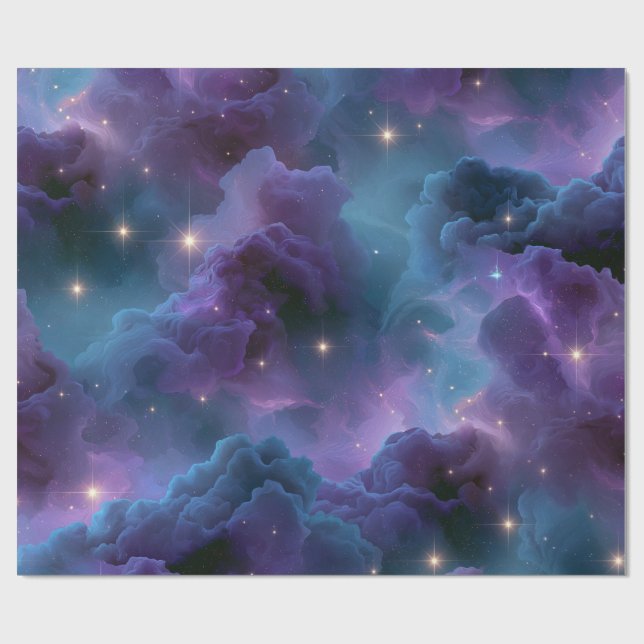 Colourful Cosmic Nebula Wrapping Paper (Flat)