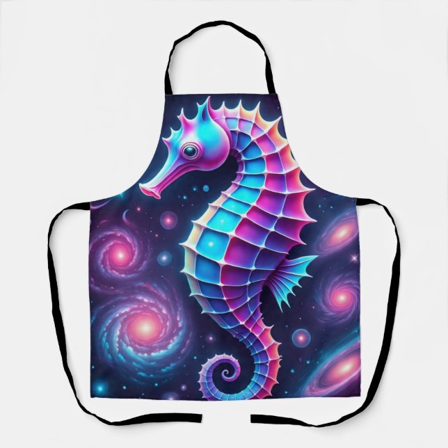 Colourful Cosmic Seahorse  Apron (Front)