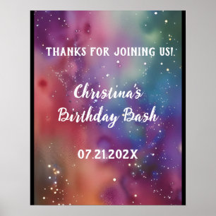 Colourful Cosmic Watercolor Custom Poster