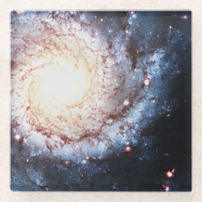 Colourful Cosmos Glass Coaster (Front)