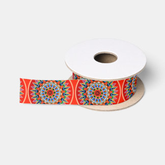 Colourful Costa Rican Art Satin Ribbon