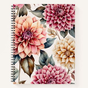 Colourful Cottage Garden Flowers Spiral Notebook