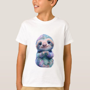 Colourful Cotton Candy Sloth Kids T-Shirt