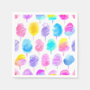 Colourful Cotton Candy Watercolor Pattern Napkin