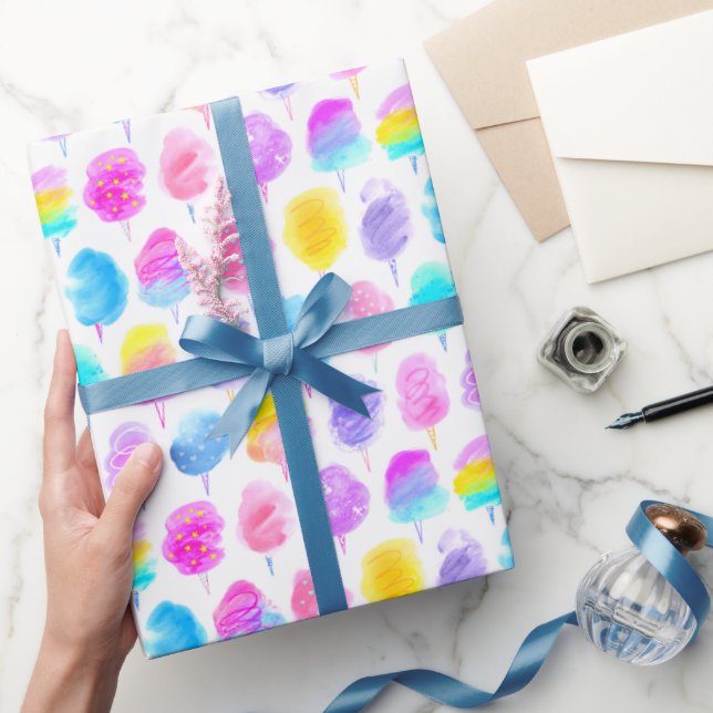 Colourful Cotton Candy Watercolor Pattern Wrapping Paper (Gifting)