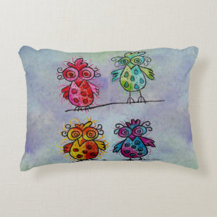 Colourful Couch Pillows (Whimsical Birds 01)