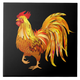 Colourful Country rooster decor Tile