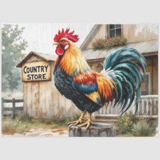 Colourful Country Rooster Tissue Paper – 18lb Craf