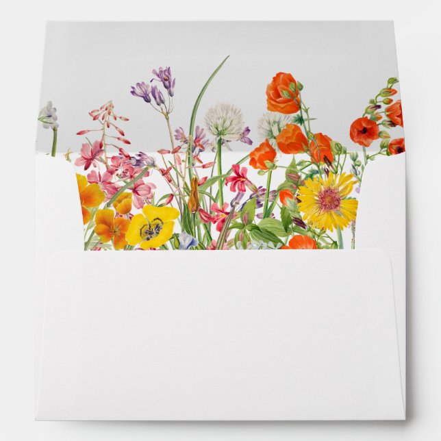 Colourful Country Wildflower Wedding Envelope (Back (Bottom))