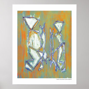 Colourful Couple Abstract Art MC Belkadi 16x20 Poster