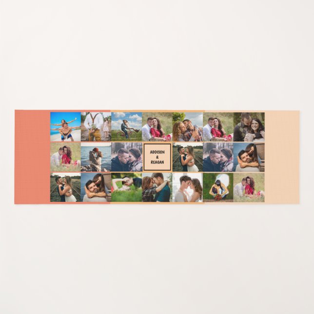Colourful Couple's Photo Collage Yoga Mat (Front (Horizontal))