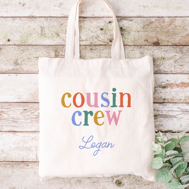 Colourful Cousin Crew Custom Name Tote Bag (Creator Uploaded)