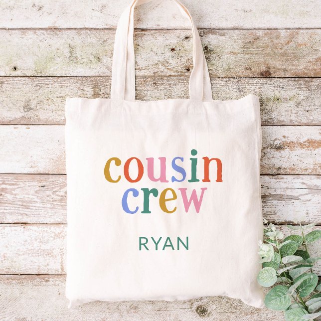 Colourful Cousin Crew Custom Name Tote Bag (Creator Uploaded)