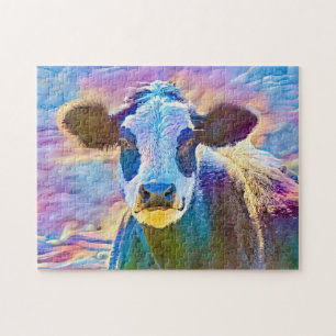 Colourful Cow Art Puzzle