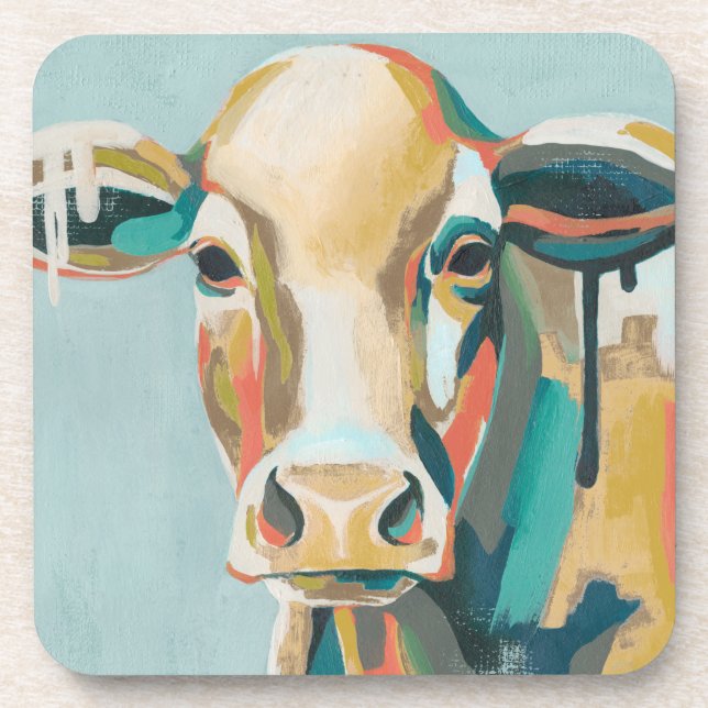 Colourful Cow Coaster (Front)