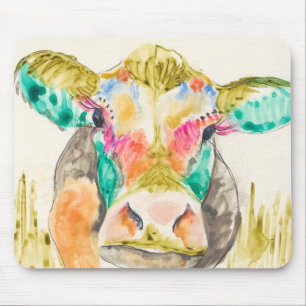 Colourful Cow Design Mouse Mat