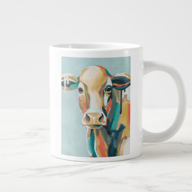 Colourful Cow Large Coffee Mug (Right)