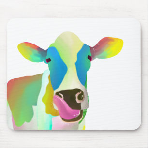Colourful cow mouse mat