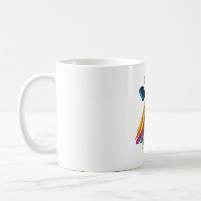 Colourful Cow , Rainbow Cow Design  Coffee Mug (Left)