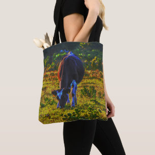 Colourful Cow Texas Art Farm Tote