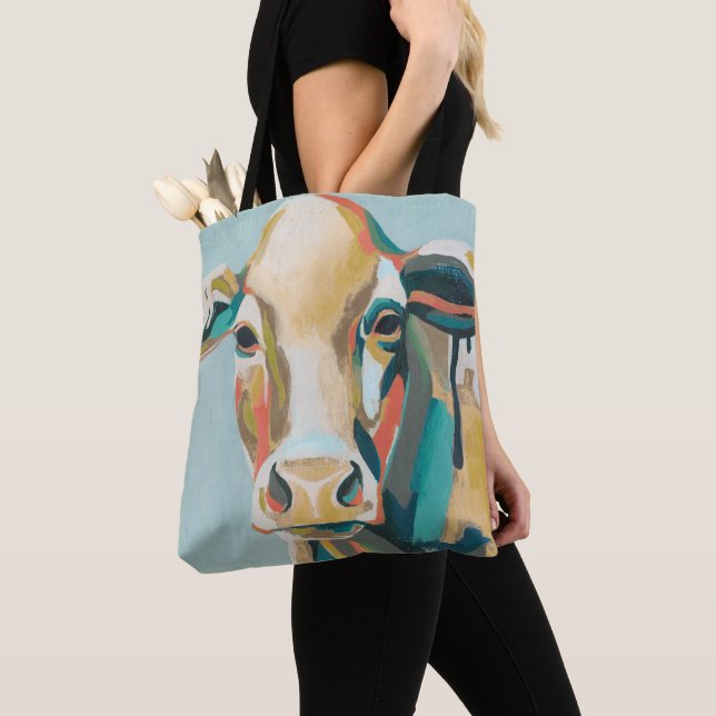 Colourful Cow Tote Bag (Close Up)