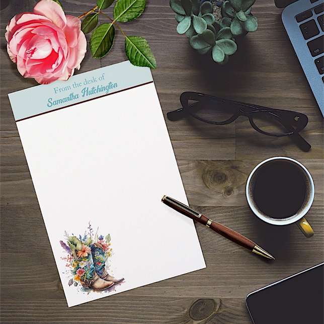 Colourful Cowgirl Boots and Wildflowers Stationery (Creator Uploaded)