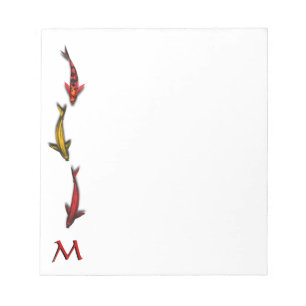 Colourful Coy Fish Monogram Note Pad