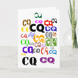 Colourful CQ Ham Radio Greeting Card